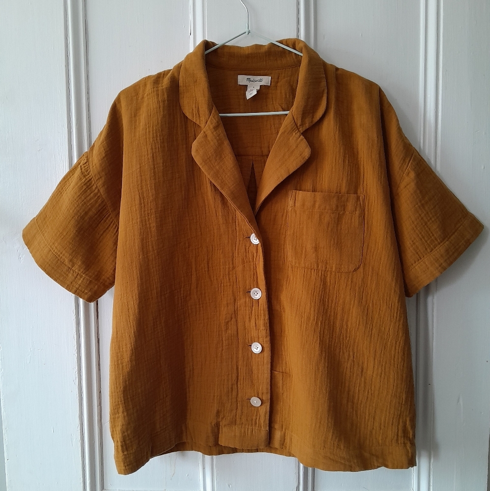 Madewell Mustard Button Down Shirt